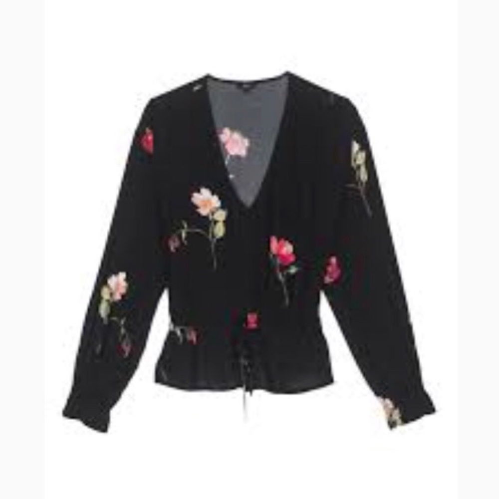 Rails Black Floral Blouse